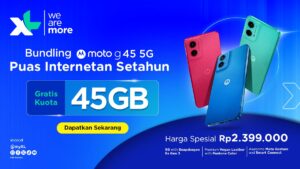 XL Axiata dan Motorola Bundling Moto G45 5G, Bonus Kuota 45GB Setahun 1